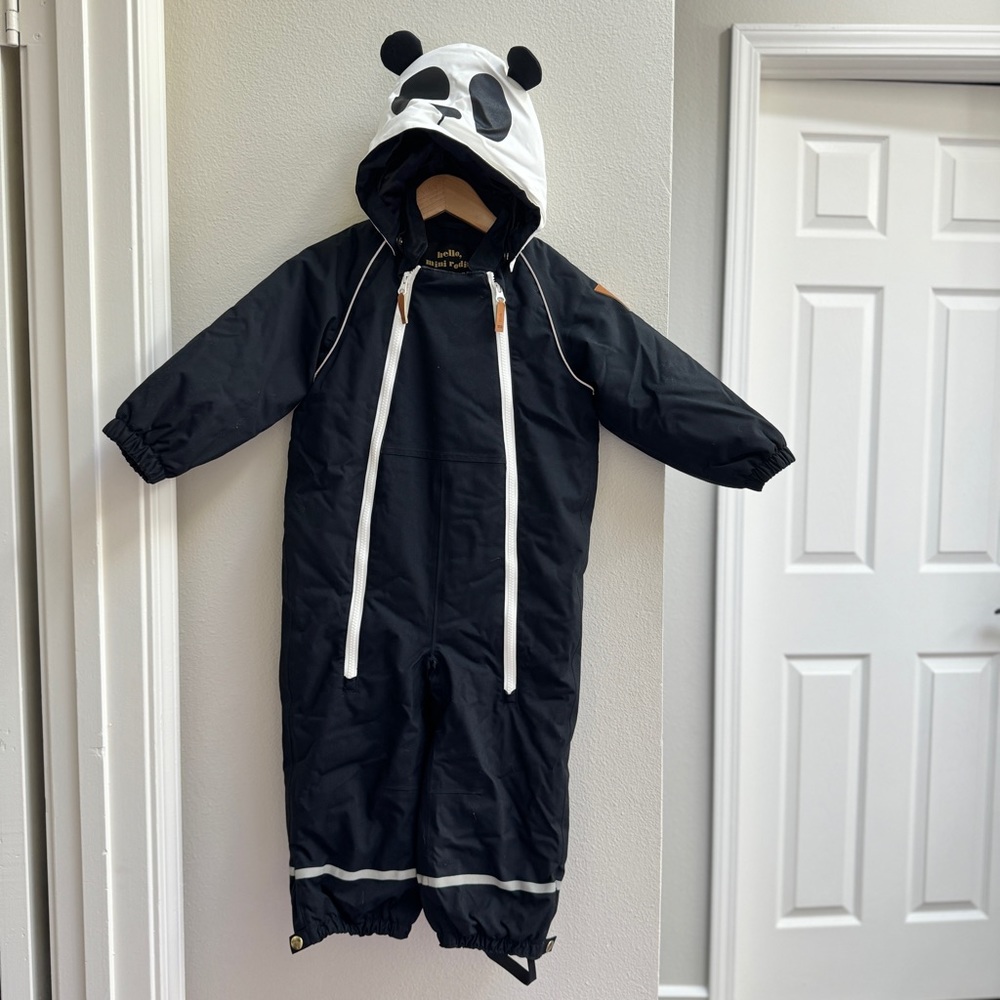 Mini rodini Panda snowsuit 98 3-4Y